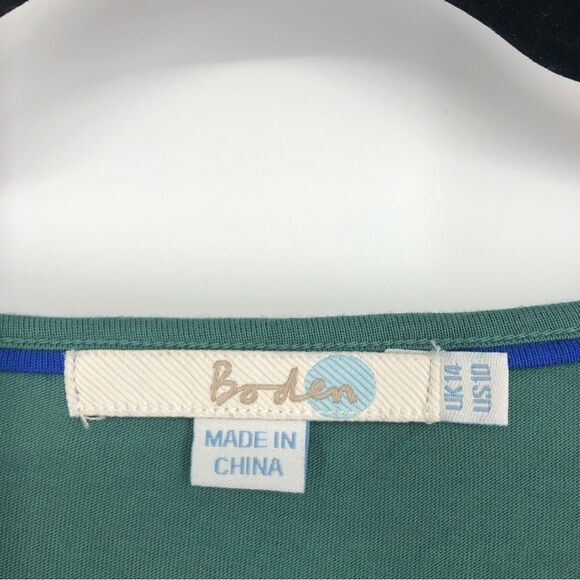 Boden Green Blouse 3/4 Sleeve 10 - Picture 3 of 7